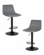 Набор 2 шт Стул барный DOBRIN TAILOR BLACK, серый велюр (MJ9-75)
