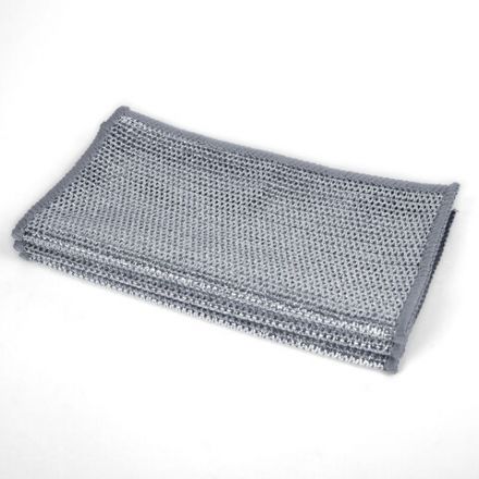 Тряпки-салфетки металлические, сетка-скрабер, 20х20 см, КОМПЛЕКТ 3 штуки, ДВУХСЛОЙНЫЕ, для мытья посуды и уборки, без царапин, LAIMA, 700063