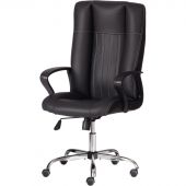 Кресло UT_Easy Chair Boston хром, (черн. подлок), кож/зам, черный, 36-6 Кресло UT_Easy Chair Boston хром, (черн. подлок), кож/зам, черный, 36-6