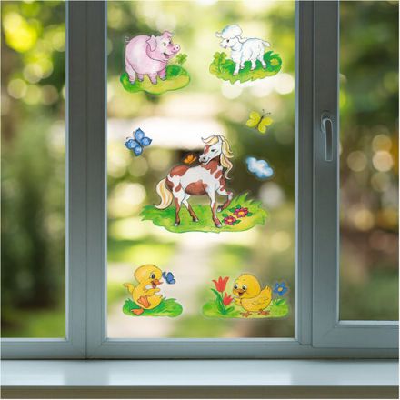 Украшение для окон и стекла ЗОЛОТАЯ СКАЗКА "Забавные зверюшки 1", 25,8х33,5 см, ПВХ, 591235 Украшение для окон и стекла ЗОЛОТАЯ СКАЗКА "Забавные зверюшки 1", 25,8х33,5 см, ПВХ, 591235