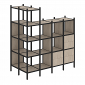 Loft Угловой внешний стеллаж наборный VR.L-57 Дуб аттик/Чёрный металл 862*1694*1869