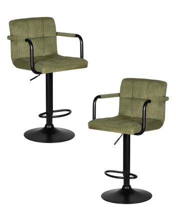 Набор 2 шт Стул барный DOBRIN KRUGER ARM BLACK, зеленый вельвет (LAR-E2041-7) Набор 2 шт Стул барный DOBRIN KRUGER ARM BLACK, зеленый вельвет (LAR-E2041-7)