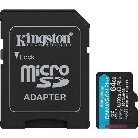 Карта памяти microSDXC Kingston 64G Go Plus G4 200R V30 с адапт. SDCG4/64GB