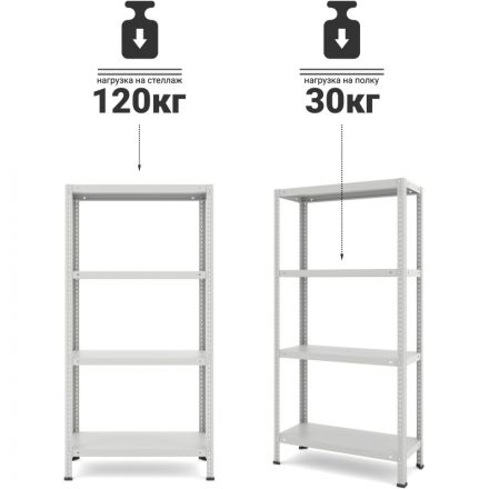 Стеллаж металлический Ульт_Everest Lite-30-30/75/150-4 (RAL 7035)
