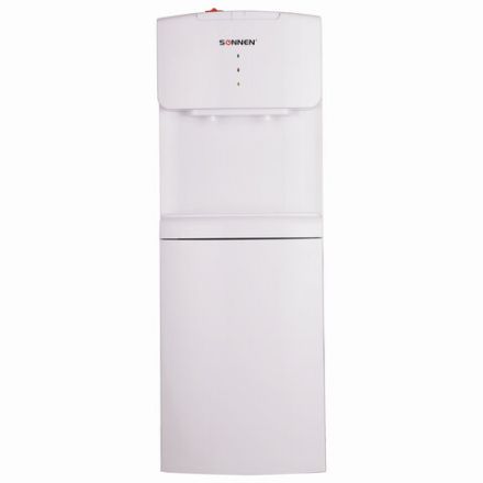 Кулер водораздатчик БЕЗ НАГРЕВА И ОХЛАЖДЕНИЯ, SONNEN FS-02N, напольный, 2 крана, белый, 454995