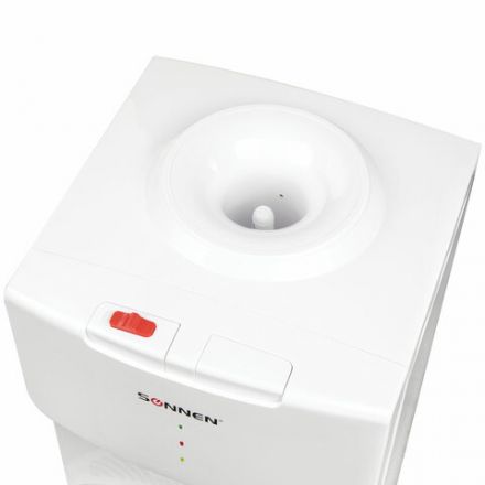 Кулер водораздатчик БЕЗ НАГРЕВА И ОХЛАЖДЕНИЯ, SONNEN FS-02N, напольный, 2 крана, белый, 454995
