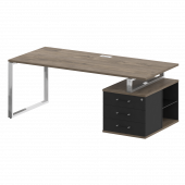 Shift Стол руководителя с опорной тумбой, правый SK.SRT-200 (R) Тиквуд тёмный/Антрацит 2000*904*753 Shift Стол руководителя с опорной тумбой, правый SK.SRT-200 (R) Тиквуд тёмный/Антрацит 2000*904*753