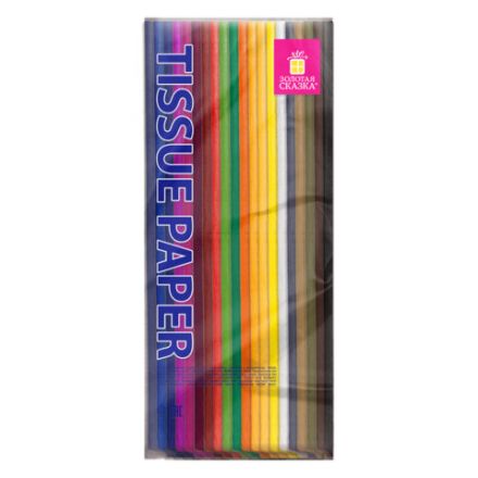 Цветная бумага ТИШЬЮ 17 г/м2, 50х66 см, 100 листов, 20 цветов, интенсив ассорти, ЗОЛОТАЯ СКАЗКА, 116496