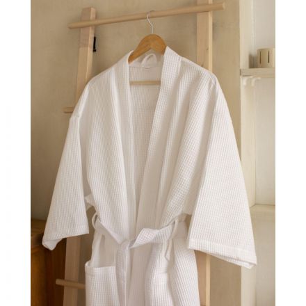 Халат вафельный Luscan Кимоно размер 50-52, белый