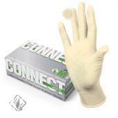 Перчатки смотровые латексные 50 пар (100 штук), CONNECT, размер 7-8, M (средний)