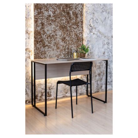 Стол BRABIX "SMART CD-019", 1180х600х770 мм, ЛОФТ, металл/ЛДСП ясень шимо светлый, каркас черный, 641947