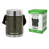 Термос 1,2 л для еды/напитков с широким горлом, BOOMHOUSE (БУМХАУС) RIBBED, контейнер, нержавеющая сталь SUS304, 700323