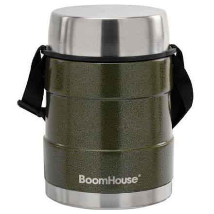Термос 1,2 л для еды/напитков с широким горлом, BOOMHOUSE (БУМХАУС) RIBBED, контейнер, нержавеющая сталь SUS304, 700323