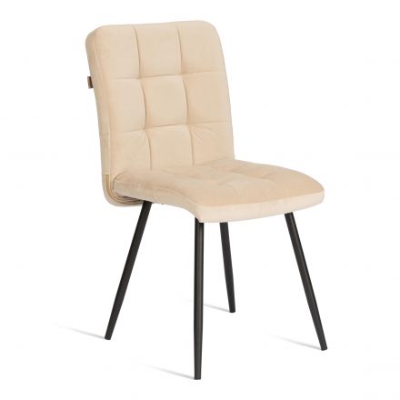 Стул обеденный Medeo велюр, 47х56х89, молочный/черный, (Porsche 2) Стул обеденный Medeo велюр, 47х56х89, молочный/черный, (Porsche 2)