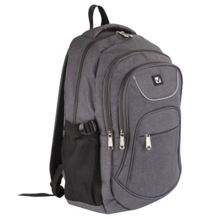 Рюкзак BRAUBERG HIGH SCHOOL универсальный, 3 отделения, "Осень", серый, 46х31х18 см, 225518