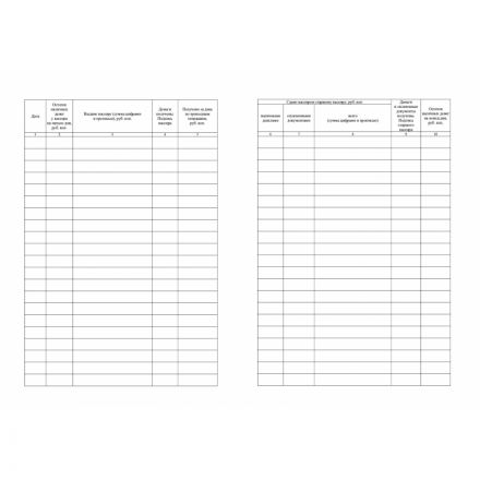 Книга учета принятых и выданных кассиром денежн средств Форма КО-5/КЖ-1793