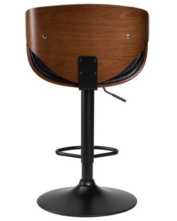 Стул барный DOBRIN KARTER BLACK, коричневый орех дерево (BWW), черный PU