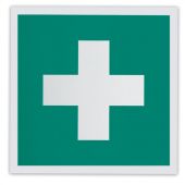 Знак "Аптечка первой медицинской помощи", 200х200 мм, фотолюминесцентный, пленка самоклеящаяся, ЕС01