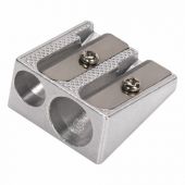 Точилка BRAUBERG "Style", металлическая клиновидная, 2 отверстия для чернографитных карандашей (в том числе утолщенных), 222486 Точилка BRAUBERG "Style", металлическая клиновидная, 2 отверстия для чернографитных карандашей (в том числе утолщенных), 222486