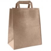 Пакет бумажный с плоскими ручками, крафт, 240x140x280мм 300 шт/уп Пакет бумажный с плоскими ручками, крафт, 240x140x280мм 300 шт/уп