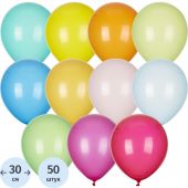 Набор шаров Y 12/30см Пастель + Декоратор ассорти 50шт, 6078041