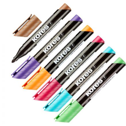 Маркер перманентный KORES набор 6 цв. 1-3 мм круглый наконечник '20902 Маркер перманентный KORES набор 6 цв. 1-3 мм круглый наконечник '20902
