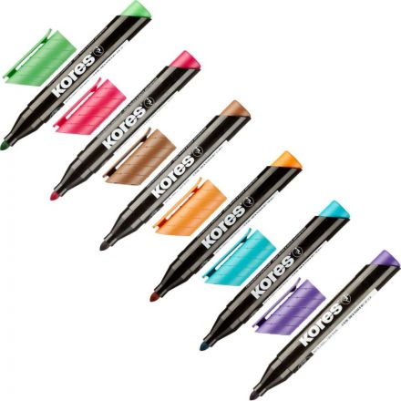 Маркер перманентный KORES набор 6 цв. 1-3 мм круглый наконечник '20902 Маркер перманентный KORES набор 6 цв. 1-3 мм круглый наконечник '20902