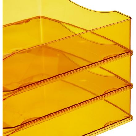 Лоток для бумаг горизонтальный Attache Яркий Офис тонированный оранжевый Лоток для бумаг горизонтальный Attache Яркий Офис тонированный оранжевый