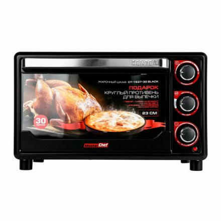 Мини-печь CENTEK CT-1537-30, 1600 Вт, 30 л, таймер 90 мин., черная