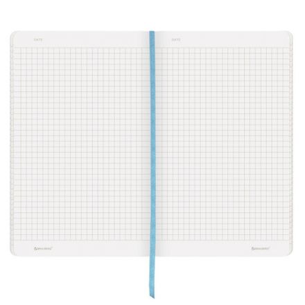 Блокнот А5 (130х210 мм), BRAUBERG ULTRA, под кожу, 80 г/м2, 96 л., клетка, голубой, 113011