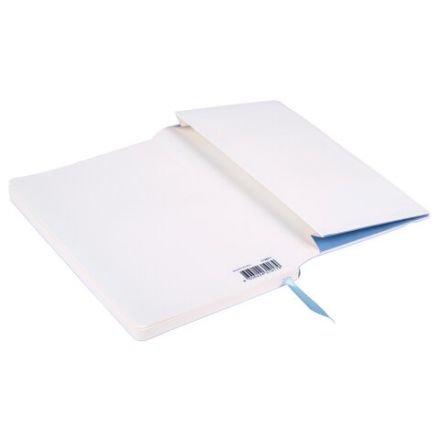 Блокнот А5 (130х210 мм), BRAUBERG ULTRA, под кожу, 80 г/м2, 96 л., клетка, голубой, 113011