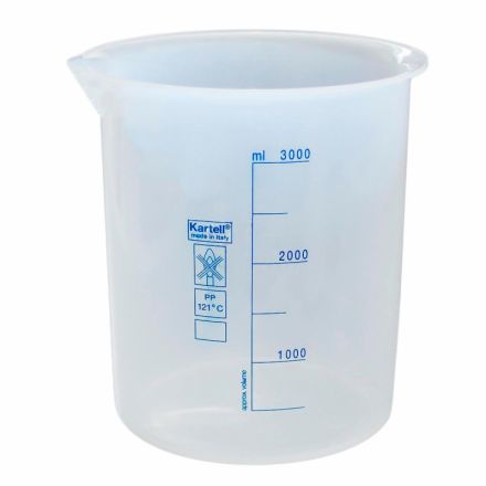 Мерный стакан 3000 мл ПП 2 шт/уп, автоклав. +121С, Kartell 11000851