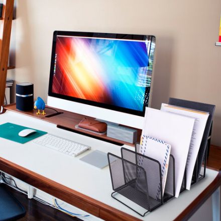 Подставка для сортировки писем и бумаг 5-ти секционная BRAUBERG "Germanium", металлическая, настольная, чер, 231968