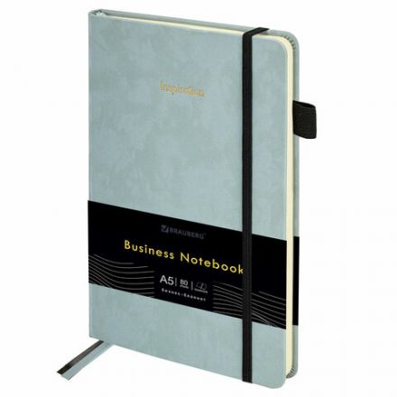 Блокнот А5 138x213 мм, BRAUBERG "Velvet", резинка, держатель, 80 л., клетка, серо-голубой, 116241 Блокнот А5 138x213 мм, BRAUBERG "Velvet", резинка, держатель, 80 л., клетка, серо-голубой, 116241