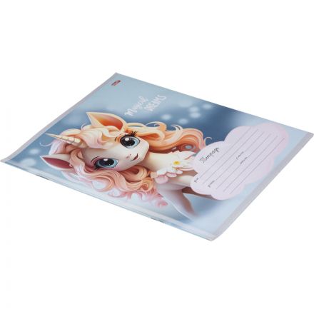 Тетрадь клетка 12л. Красивые единорожки, ассорти, 12-8822)