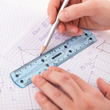 Линейка 15 см гибкая ЮНЛАНДИЯ "FLEX", пластиковая, тонированная, голубая, 210757