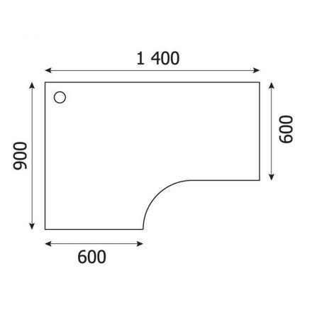 Стол Easy B левый (438,259) сосна винтер/серый (549/030) Ш1400