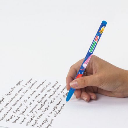 Ручка гелевая BRAUBERG KIDS MIX, СИНЯЯ, корпус ассорти, игольчатый узел 0,5 мм, линия письма 0,3 мм, 144286