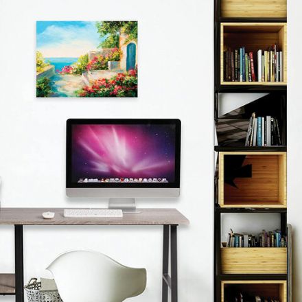 Картина стразами (алмазная мозаика) 30х40 см, ОСТРОВ СОКРОВИЩ "Домик у моря", без подрамника, 662400