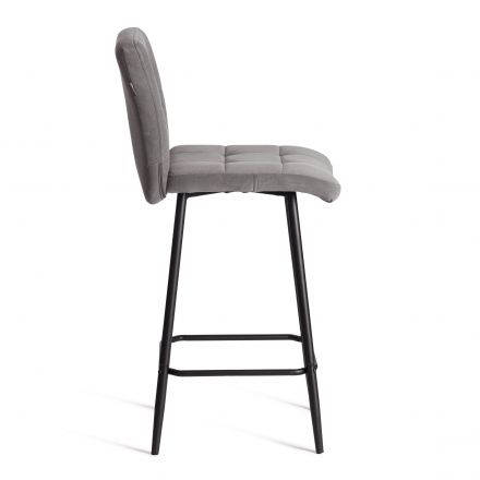 Полубарный стул  Medeo/Медео велюр, серый, 29, 42х56х102 см