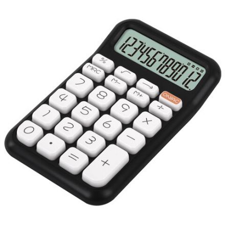 Калькулятор настольный BRAUBERG KW-500-BK (93x148 мм), 3D-кнопки, 12 разрядов, черный, 272954