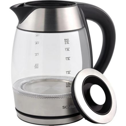 Чайник SCARLETT SC-EK27G13, электрический, 2200Вт, 2л, стекло, сталь/черный Чайник SCARLETT SC-EK27G13, электрический, 2200Вт, 2л, стекло, сталь/черный