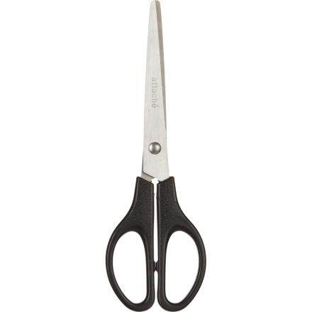 Ножницы Attache 180 мм с пластиковыми симметричными ручками черного цвета