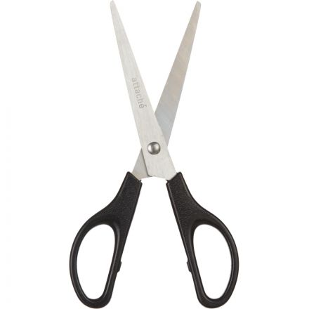 Ножницы Attache 180 мм с пластиковыми симметричными ручками черного цвета