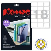 Этикетки самоклеящиеся Promega label (Комус) 66.7х46 мм 18 штук на листе белые полуглянец (25 листов в упаковке)