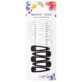 Заколки для волос НАБОР 10 шт., 4 см, клик-клак, глянцевый черный, перламутровый белый, MONTE VITA (МОНТЕ ВИТА), 457085 Заколки для волос НАБОР 10 шт., 4 см, клик-клак, глянцевый черный, перламутровый белый, MONTE VITA (МОНТЕ ВИТА), 457085