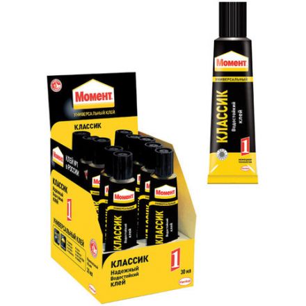 Клей универсальный МОМЕНТ-1, 30 мл, в шоу-боксе, 873854 Клей универсальный МОМЕНТ-1, 30 мл, в шоу-боксе, 873854