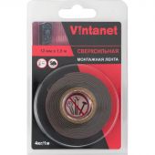 Клейкая лента двусторонняя монтажная Vintanet VN1146 черная, 12мм х 1,5м