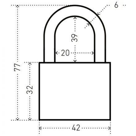 Замок навесной УЗК Аллюр ВС1Ч-364ПД (42xd=6x39) чугун черный (дл.дужка/5кл)