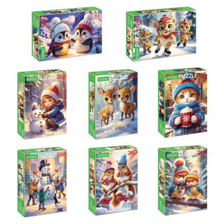 Пазл картонный "ЗИМНИЕ РАДОСТИ " 260 элементов АССОРТИ, 220х330 мм, HATBER Пазл картонный "ЗИМНИЕ РАДОСТИ " 260 элементов АССОРТИ, 220х330 мм, HATBER